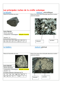 Les principales roches de la croûte océanique Le Basalte texture