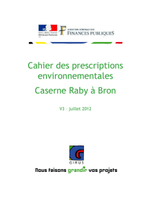 Cahier des prescriptions environnementales