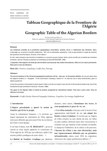Tableau Geographique de la Frontiere de l`Algérie Geographic