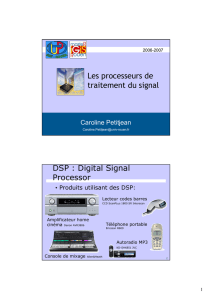 Les processeurs de traitement du signal DSP : Digital Signal