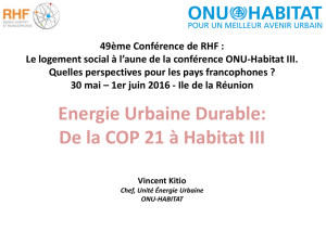 Energie urbaine durable-de la COP21 à Habitat III