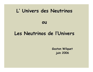 L` Univers des Neutrinos ou Les Neutrinos de l`Univers
