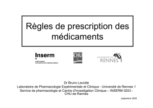 Règles de prescription des médicaments, Bruno Laviolle, 2008