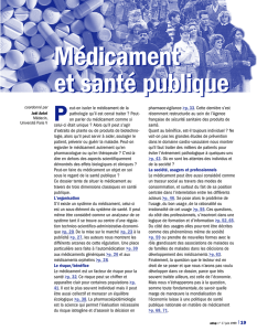 Médicament et santé publique Médicament et santé publique