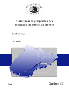 Guide pour la prospection des minéraux industriels au
