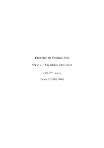 Exercice de Probabilités Série 4 : Variables aléatoires