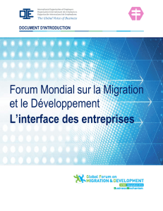 Forum Mondial sur la Migration et le Développement L`interface des