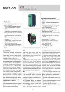 Applications Principales caracteristiques CONTROLEURS DE