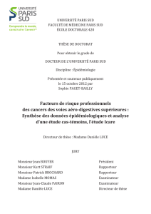 Facteurs de risque professionnels des cancers des voies