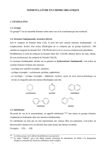 NOMENCLATURE EN CHIMIE ORGANIQUE