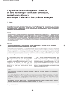 L`agriculture face au changement climatique en zone de montagne