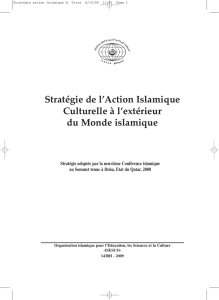Stratégie de l`Action Islamique Culturelle à l`extérieur du