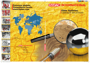 Filter Systems. Catalogue des produits.