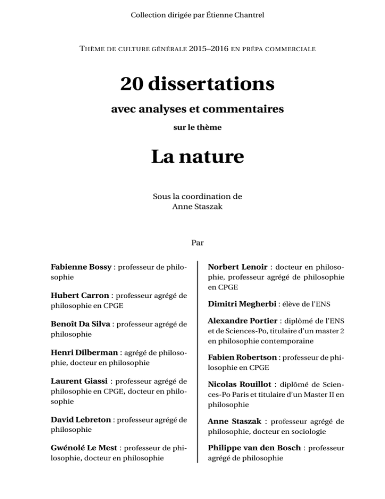 dissertation la nature