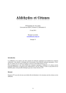 Aldéhydes et Cétones - Université de Genève
