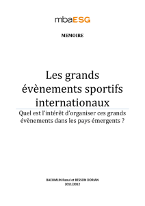 Les grands évènements sportifs internationaux