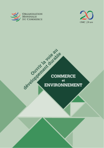 Commerce et Environnement: Ouvrir la voie au développement