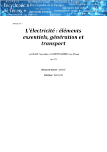 L`électricité : éléments essentiels, génération et transport
