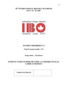 Extrait des épreuves posées aux IBO 2007 à Saskatoon