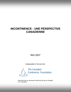 incontinence : une perspective canadienne
