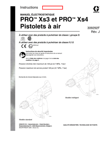 309292j , PRO Xs3 et PRO Xs4 Pistolets à air manuel électrostatique