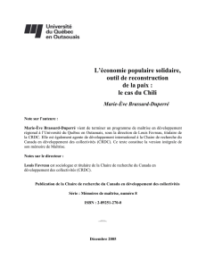 L`économie populaire solidaire, outil de reconstruction de la paix : le