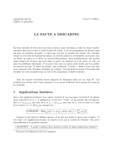 LA FAUTE A DESCARTES 1 Applications linéaires.
