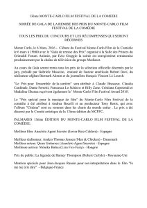 13ème MONTE-CARLO FILM FESTIVAL DE LA COMEDIE SOIRÉE