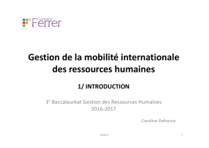 RH3C3 Gestion de la mobilité internationale des ressources humaines