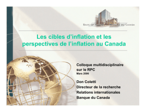 Les cibles d`inflation et les perspectives de l`inflation au Canada