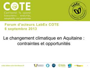 Le changement climatique en Aquitaine : contraintes