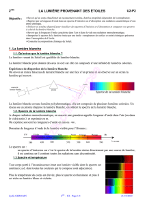 la lumière provenant des étoiles