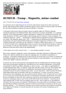 HUMEUR : Trump – Magnette, même combat