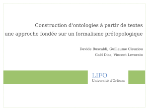 Construction d`ontologies à partir de textes une approche fondée sur