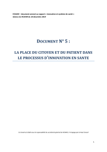 la place du citoyen et du patient dans le processus