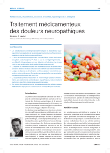 Traitement médicamenteux des douleurs neuropathiques