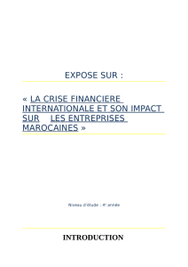 expose sur : « la crise financiere internationale et