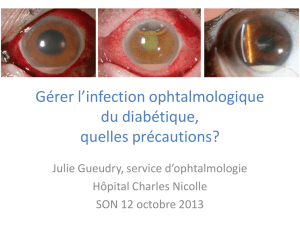 Diabète - Société d`Ophtalmologie du Nord