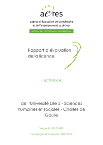 Evaluation de la licence Psychologie (Université Lille 3