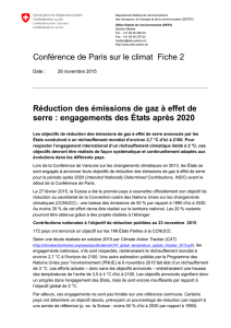 Conférence de Paris sur le climat Fiche 2 Réduction des émissions