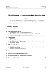 Algorithmique et programmation : introduction