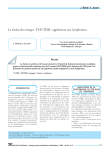 La fusion des images TEP/TDM : application aux lymphomes.