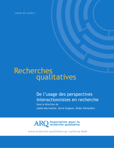 Volume 30, numéro 1 - Association pour la recherche qualitative