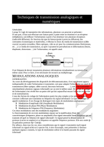 Techniques de transmission analogiques et