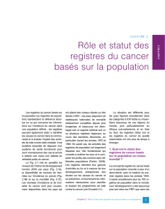 Rôle et statut des registres du cancer basés sur la population