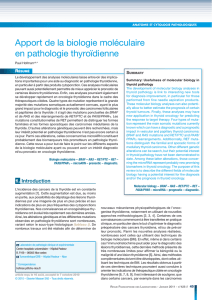 Apport de la biologie moléculaire en pathologie thyroïdienne