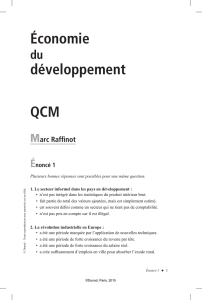Économie développement QCM