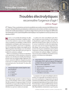 Troubles électrolytiques reconnaître l`urgence d`agir