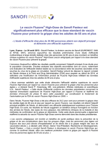 Le vaccin Fluzone® High-Dose de Sanofi Pasteur est