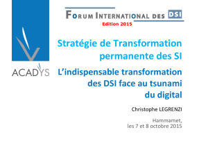 stratégie - Forum International des DSI 2016